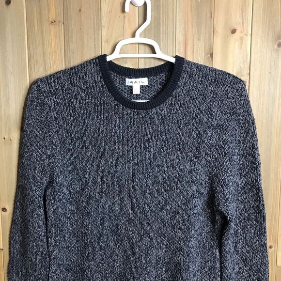 The Rail Mens 100% Cotton Crew Neck Sweater Black/ Grey Size Large - Picture 3 of 14
